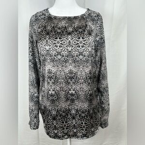 LTD Satin Effect Long Sleeve Blouse Size Small Gray